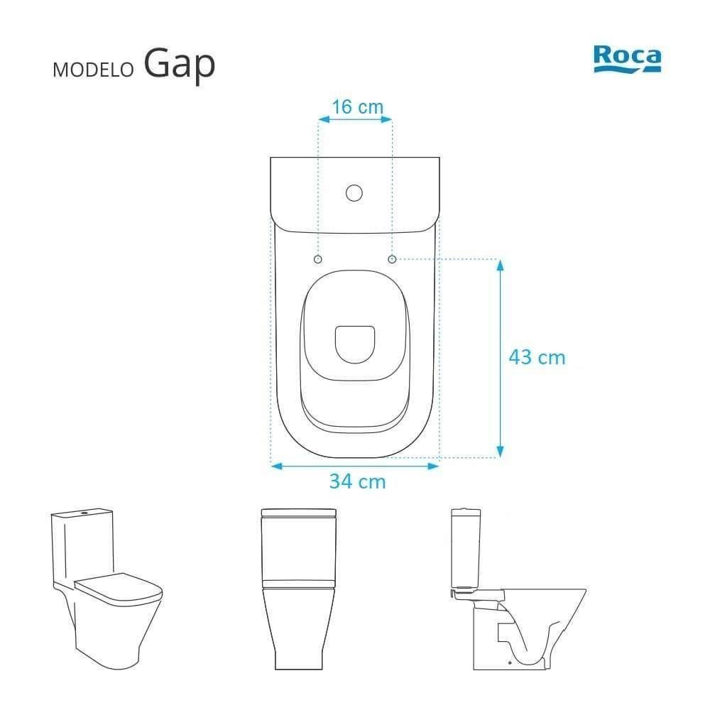 Assento Sanitário Soft Close Gap Branco Para Vaso Roca Com Ferragem Dourada - 3