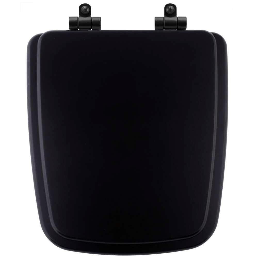 Assento Sanitário Poliéster Soft Close Boss Matte Black Para Vaso Incepa Com Ferragem Preta - 1