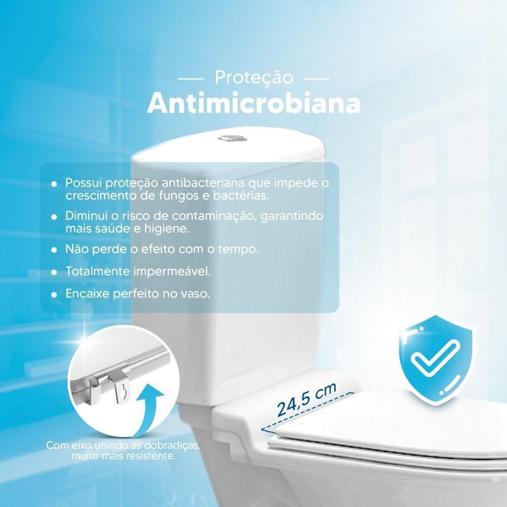Assento Sanitário Poliéster Anti Bactéria Calypso Branco Para Vaso Incepa Laufen - 3