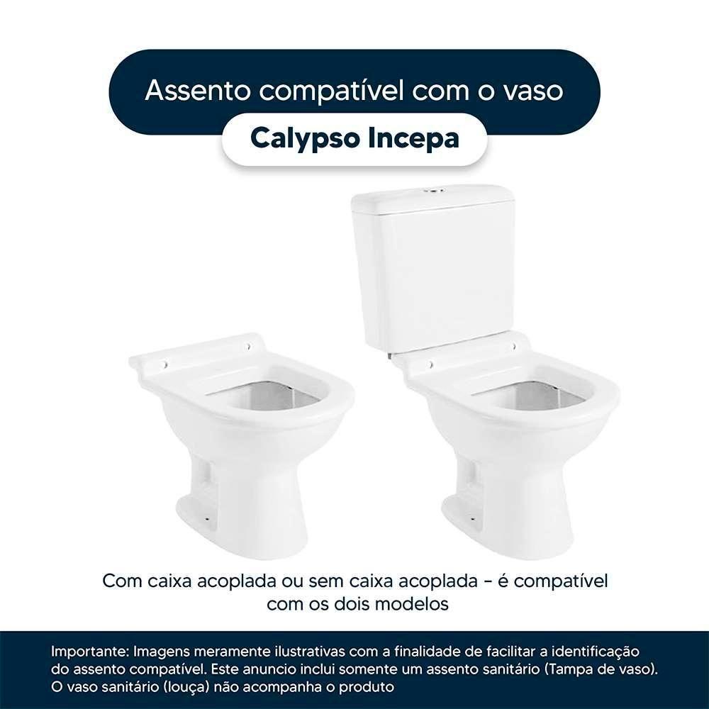 Assento Sanitário Poliéster Anti Bactéria Calypso Branco Para Vaso Incepa Laufen - 5