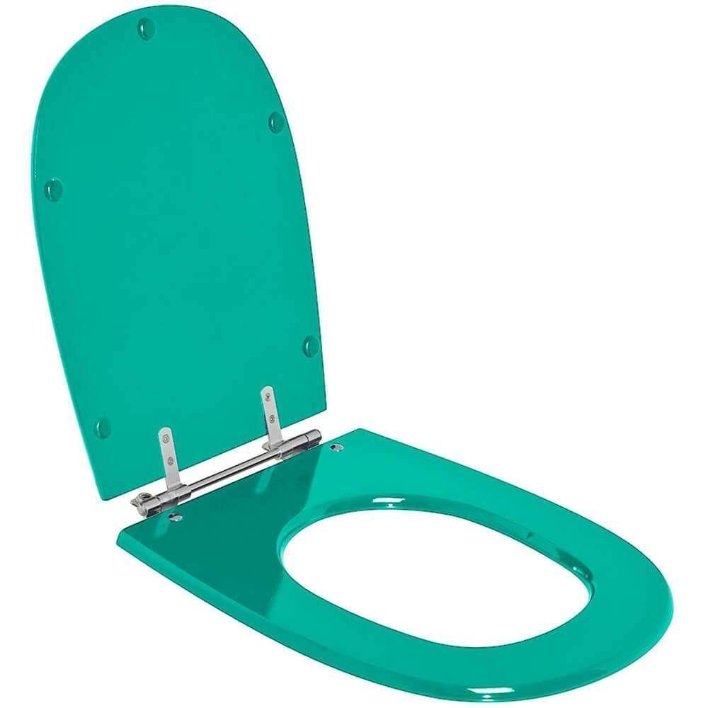 Assento Sanitário Poliester Paris Verde Aquamarine Para Vaso Ideal Standard - 2