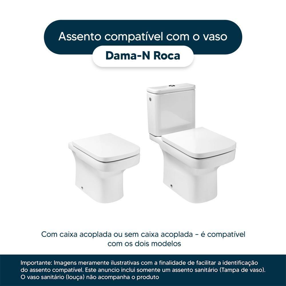 Tampa De Vaso Poliéster Dama N Branco Para Bacia Roca 6lpf - 4