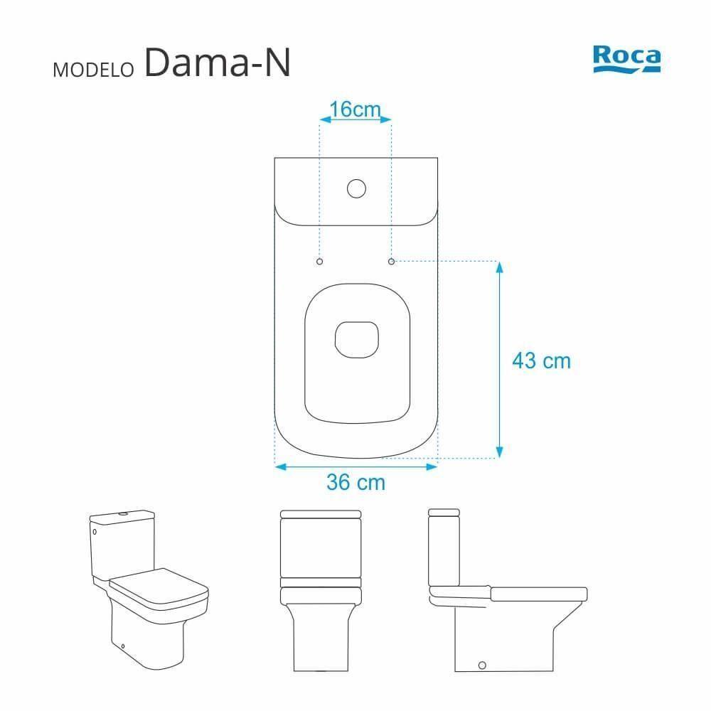 Tampa De Vaso Poliéster Dama N Branco Para Bacia Roca 6lpf - 5