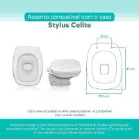 Assento Sanitário Tampa De Vaso Branco Mdf Laqueado Stylus Para Bacia Celite - 3
