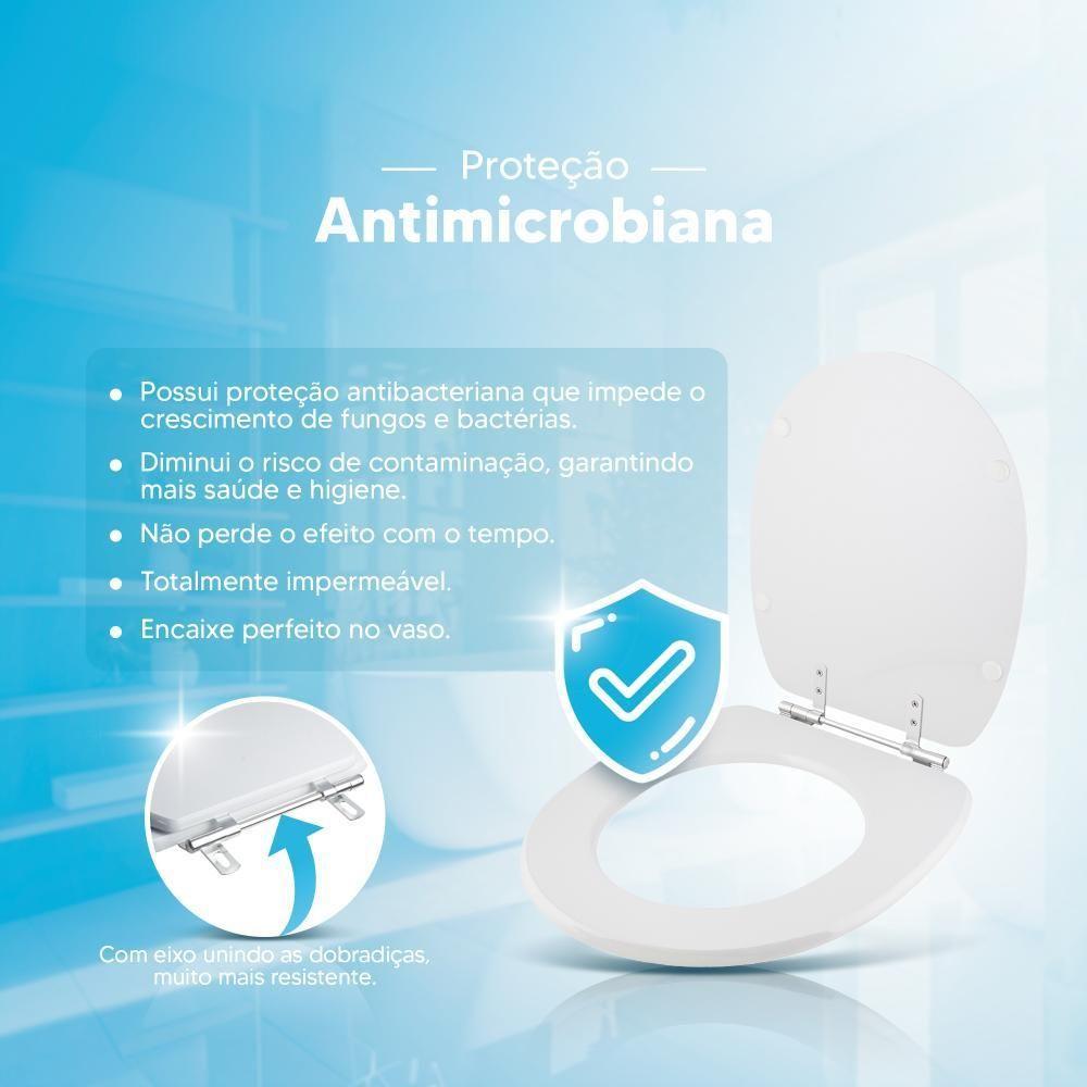 Assento Sanitario Poliester Antibacteriano Victoria Branco Para Vaso Roca - 3