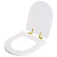 Assento Sanitário Soft Close Smart Branco Para Vaso Celite Com Ferragem Dourada - 2