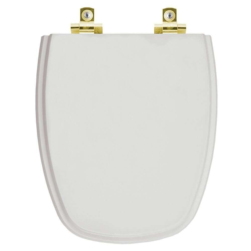 Assento Sanitário Soft Close Monte Carlo Cinza Real Para Vaso Deca Com Ferragem Dourada - 1