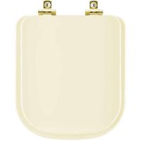 Assento Sanitário Soft Close Misti Palha Para Vaso Icasa Com Ferragem Dourada - 1