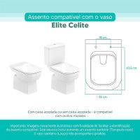 Assento Sanitário Tampa De Vaso Branco Mdf Laqueado Elite Para Bacia Celite - 3