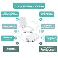 Assento Sanitário Tampa De Vaso Branco Mdf Laqueado Elite Para Bacia Celite