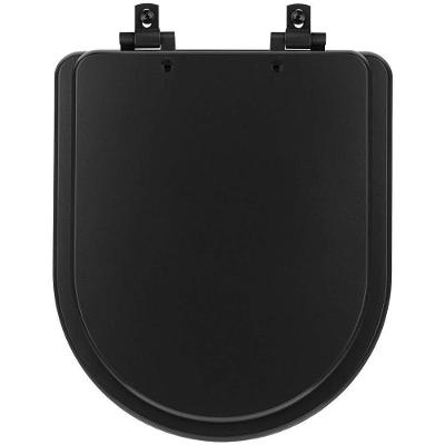 Tampa De Vaso Laqueado Com Amortecedor Smart Onix (preto Fosco) Para Bacia Celite Com Ferragem Preta