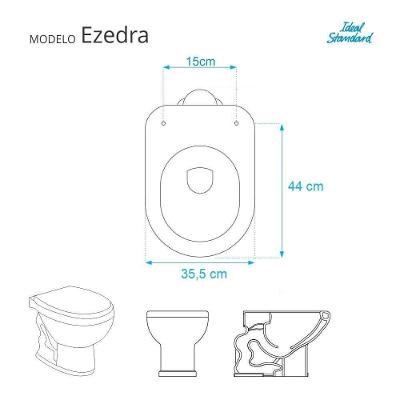 Tampa De Vaso Ezedra Branco Para Louça Ideal Standard