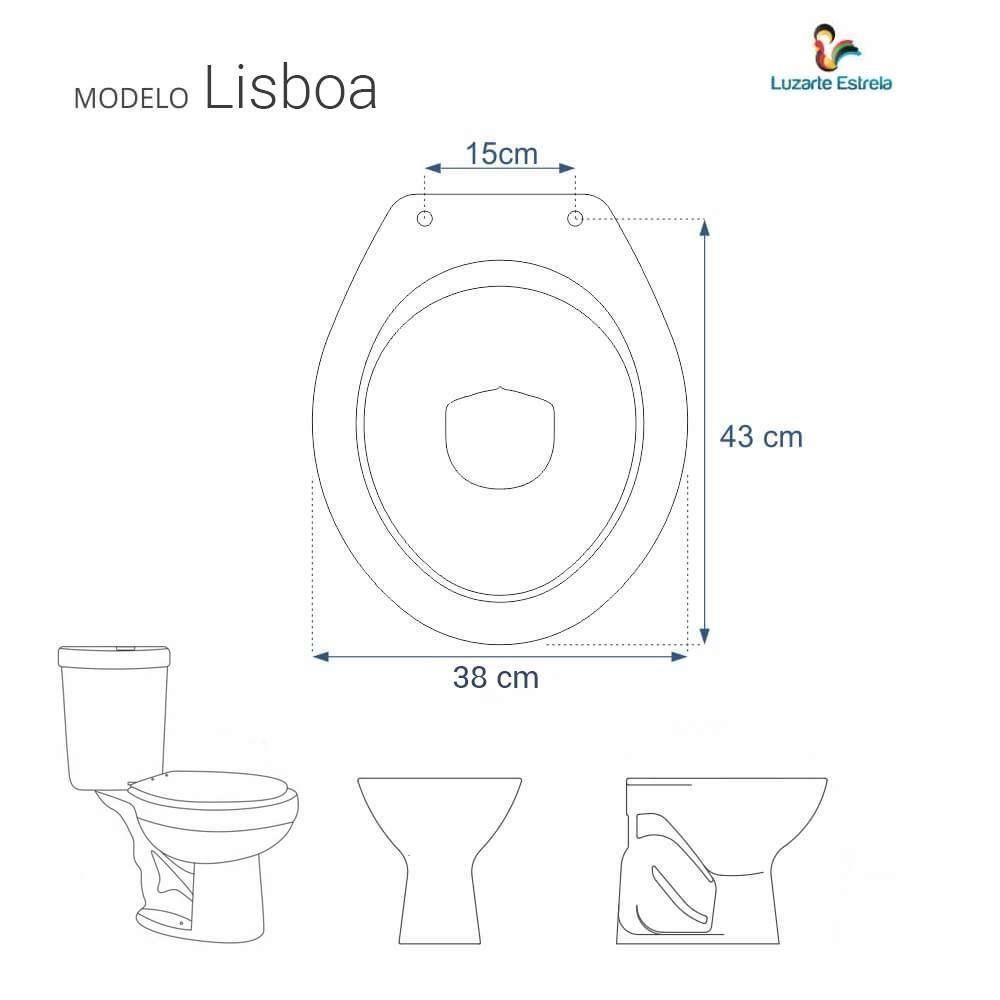 Assento Sanitário Com Fechamento Lento Lisboa Branco Para Vaso Luzarte - 3