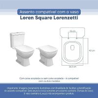 Assento Sanitário Tampa De Vaso Branco Resina Poliester Loren Square Para Bacia Lorenzetti - 3