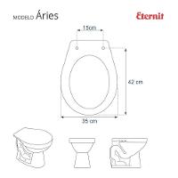 Assento Sanitário Soft Close Aries Cinza Claro Para Vaso Eternit - 3