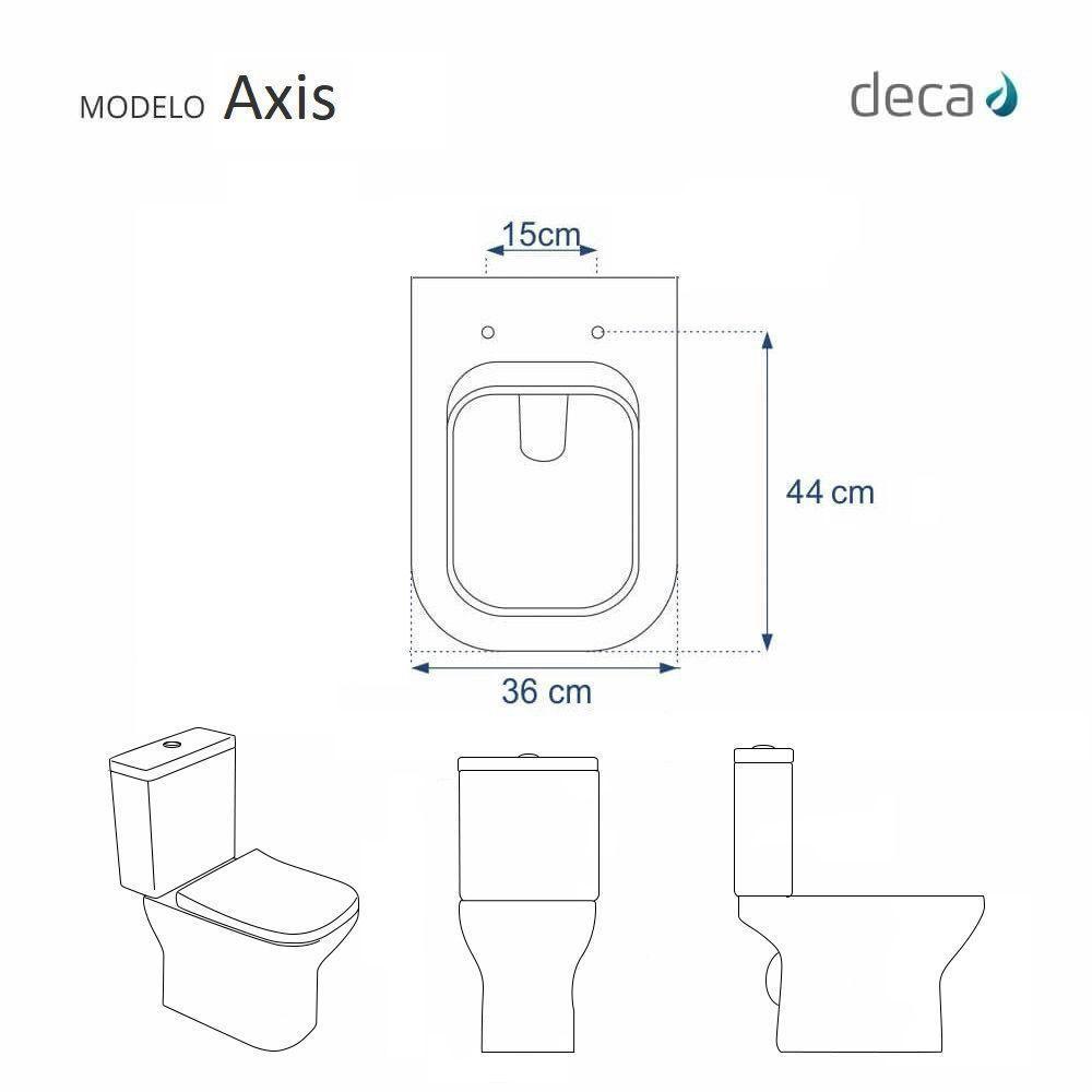 Tampa De Vaso Poliéster Axis Branco Para Bacia Deca 6lpf - 5