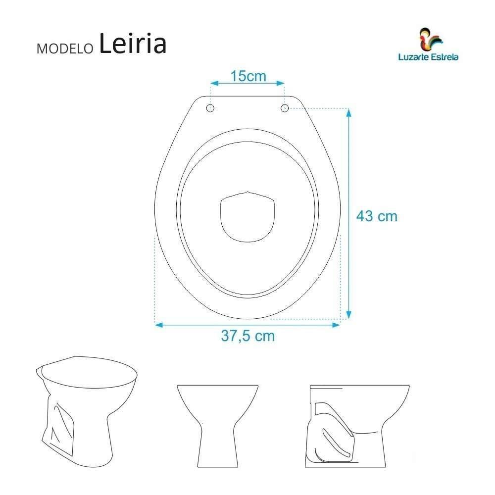 Tampa De Vaso Sanitario Com Amortecedor Leiria Branco Para Bacia Luzarte - 4