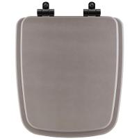 Tampa De Vaso Poliéster Com Fechamento Lento Boss Stone (cinza Fosco) Para Louça Incepa Com Ferragem Preta - 1