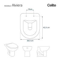 Assento Sanitário Com Amortecedor Riviera Branco Para Vaso Celite Com Ferragem Dourada - 3