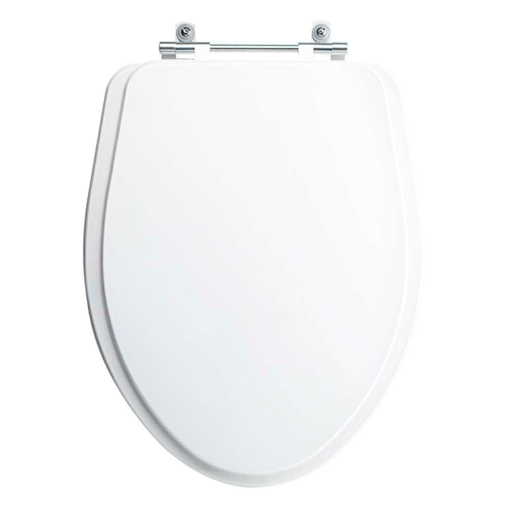 Assento Sanitário Tampa De Vaso Branco Mdf Laqueado Victoria Para Bacia Ideal Standard - 1