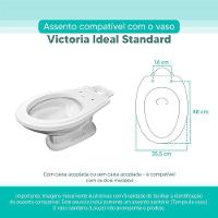 Assento Sanitário Tampa De Vaso Branco Mdf Laqueado Victoria Para Bacia Ideal Standard - 3