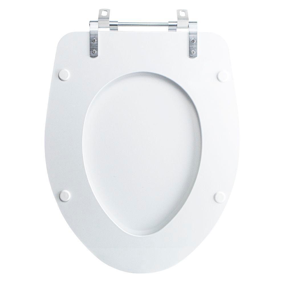 Assento Sanitário Tampa De Vaso Branco Mdf Laqueado Absolute Para Bacia Ideal Standard - 5