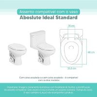 Assento Sanitário Tampa De Vaso Branco Mdf Laqueado Absolute Para Bacia Ideal Standard - 3