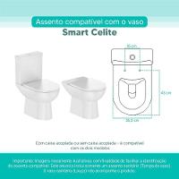 Assento Sanitário Tampa De Vaso Branco Mdf Laqueado Smart Para Bacia Celite - 3