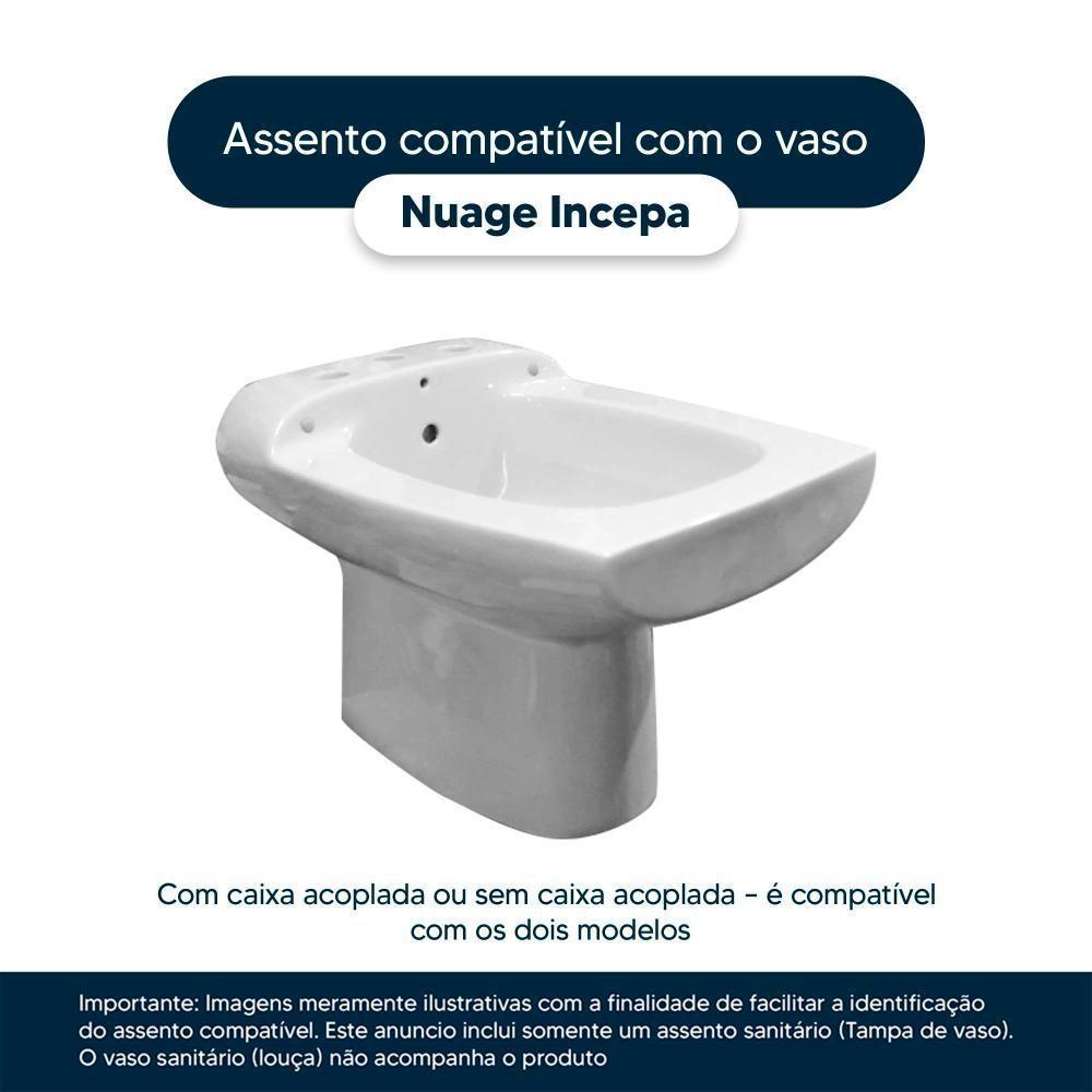 Assento Sanitário Nuage Rosa Shell Para Louça Incepa - 4