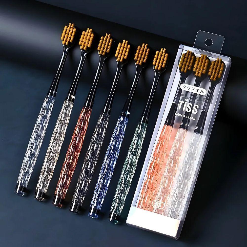 Kit 3 Escovas De Dente Ultra Macia Com Cabo De Cristal - 9