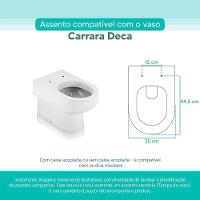 Assento Sanitário Tampa De Vaso Branco Mdf Laqueado Carrara Para Bacia Deca - 3