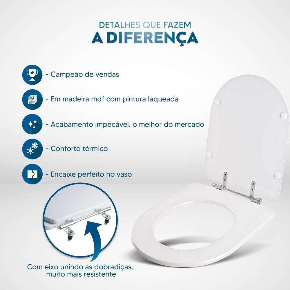 Assento Sanitário Carrara Branco Para Vaso Deca - 3