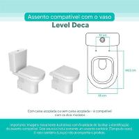 Assento Sanitário Tampa De Vaso Branco Mdf Laqueado Level Para Bacia Deca - 3