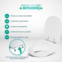 Assento Sanitário Poliéster Vesúvio Branco Para Louça Icasa - 3