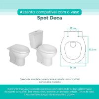 Assento Sanitário Tampa De Vaso Branco Mdf Laqueado Spot Para Bacia Deca - 3