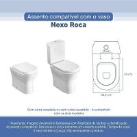 Tampa Vaso Sanitário Poliester Acrilico Nexo Branco Para Bacia Roca - 2