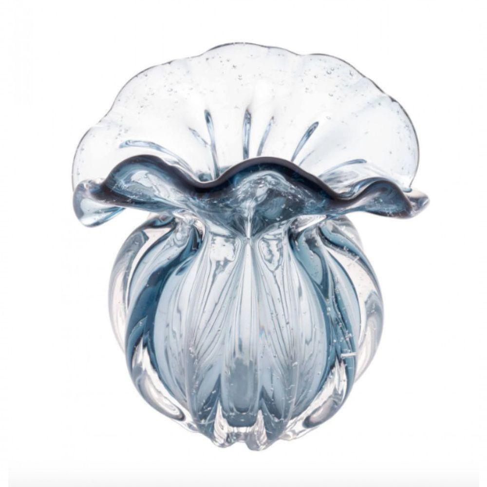 Vaso De Vidro Italy Azul 13,5x11x14 Cm - Lyor - 1