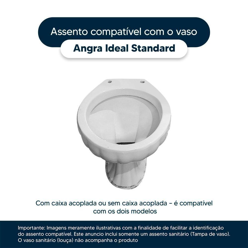 Assento Sanitário Poliester Angra Branco Para Vaso Ideal Standard - 4