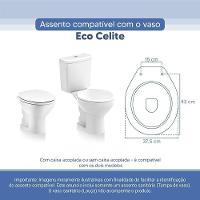 Tampa Vaso Sanitário Poliester Acrilico Eco Branco Para Bacia Celite - 2