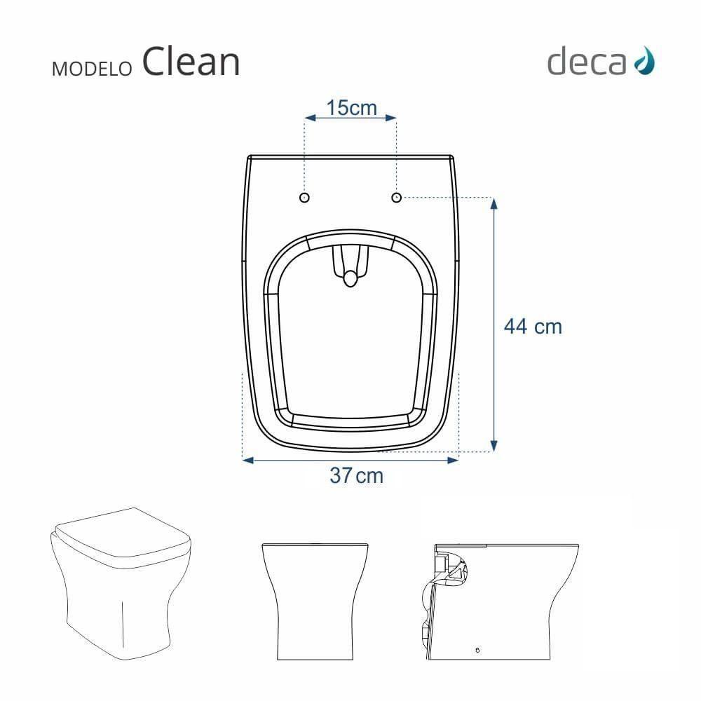 Tampa De Vaso Em Mdf Clean Branco Para Bacia Deca - 3