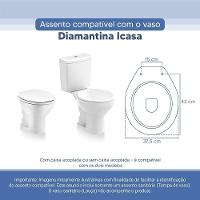 Tampa Vaso Sanitário Poliester Acrilico Diamantina Branco Para Bacia Icasa - 3