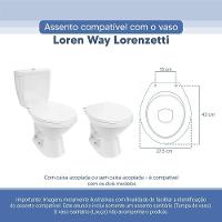 Assento Sanitário Tampa De Vaso Branco Resina Poliester Loren Way Para Bacia Lorenzetti - 3