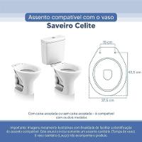 Assento Sanitário Tampa De Vaso Branco Resina Poliester Saveiro Para Bacia Celite - 3