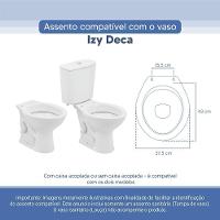 Assento Sanitário Tampa De Vaso Branco Resina Poliester Izy Para Bacia Deca - 3