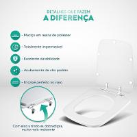 Assento Sanitário Poliéster Clean Branco Para Vaso Deca 6lpf