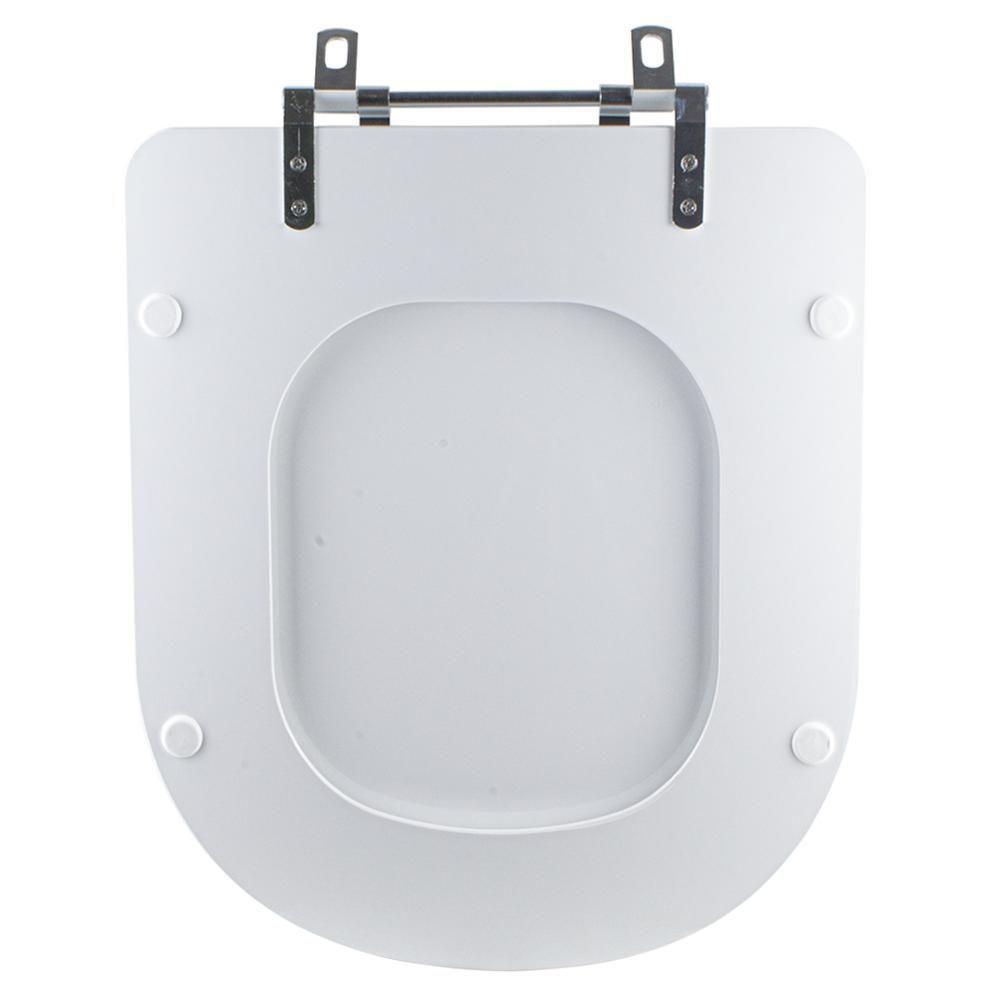 Assento Sanitário Tampa De Vaso Branco Resina Poliester Valentina Para Bacia Hervy - 5