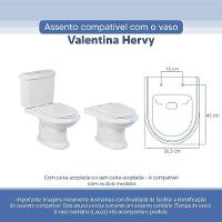 Assento Sanitário Tampa De Vaso Branco Resina Poliester Valentina Para Bacia Hervy - 3