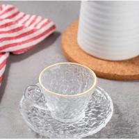 Xícara De Café Petra Cristal Com Pires E Borda Dourada 70ml - 4