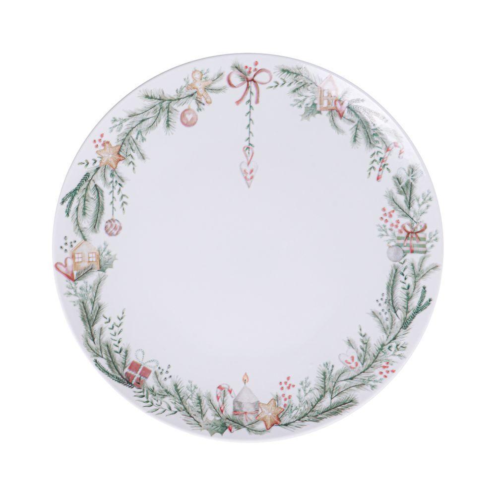 Prato Raso Tramontina Noite Feliz Em Porcelana Decorada 28 Cm - 3