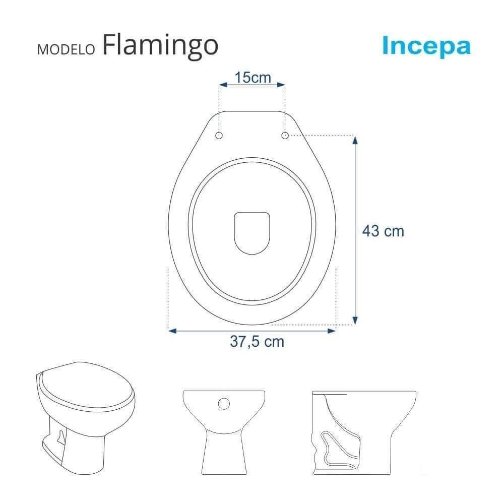 Assento Sanitário Poliester Flamingo Branco Para Vaso Incepa - 5